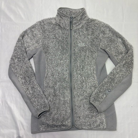 Jack Wolfskin Pine Leaf Jacket Fleece Soft Sherpa Grey Women’s Small Full Zip - Picture 1 of 9